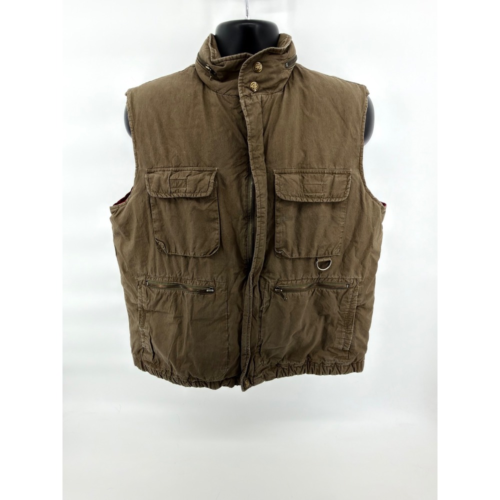 VTG Eddie Bauer Goose Down Puffer Vest Mens M Brown Cotton Shell Expedition - Picture 1 of 4